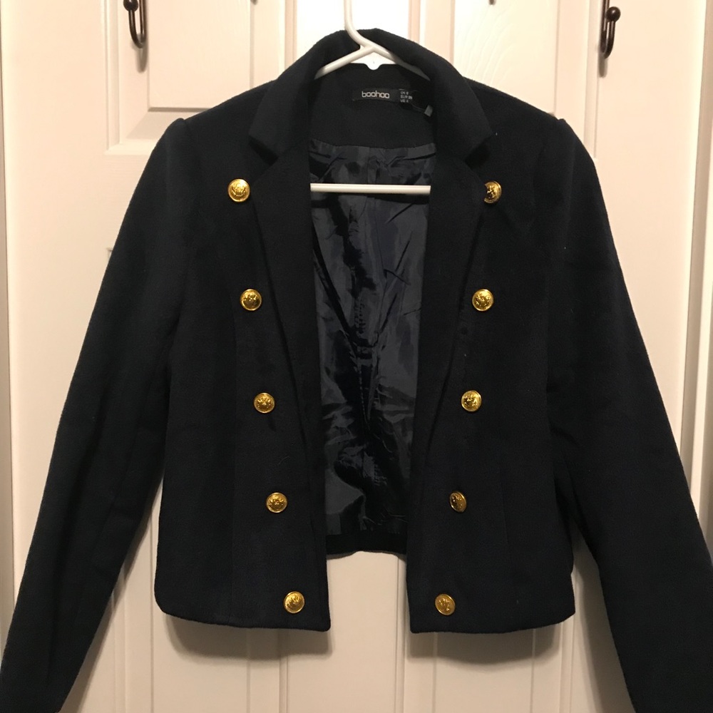 Boohoo Navy Military Jacket